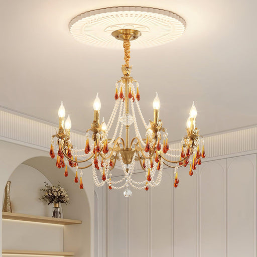 Aureate Amber Crystal Chandelier-DWHOME