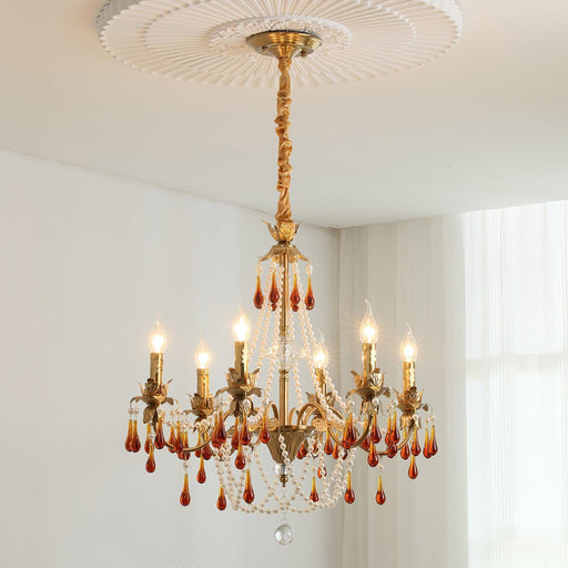 Aureate Amber Crystal Chandelier-DWHOME