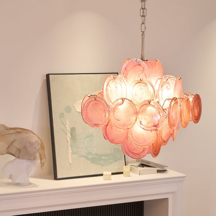 Aurelia Pink Murano Glass Chandelier-DWHOME