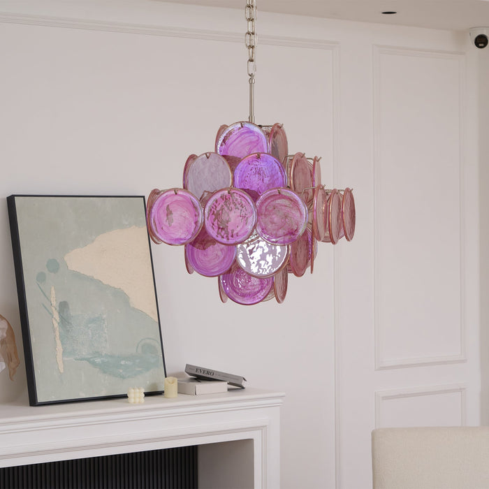 Aurelia Pink Murano Glass Chandelier-DWHOME