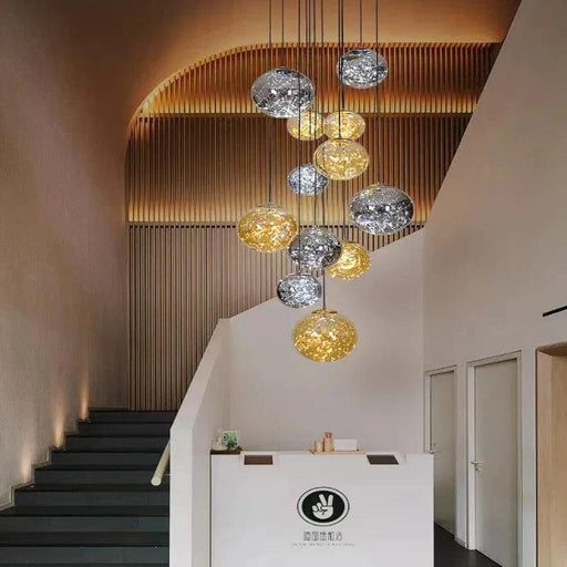 Ayla Bubble Art Contemporary Stairwell Chandelier-DWHOME