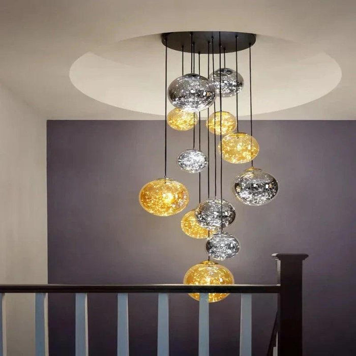 Ayla Bubble Art Contemporary Stairwell Chandelier - DWHOME