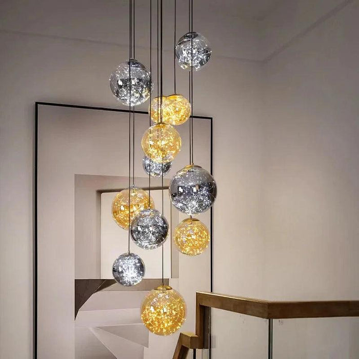 Ayla Bubble Art Contemporary Stairwell Chandelier - DWHOME