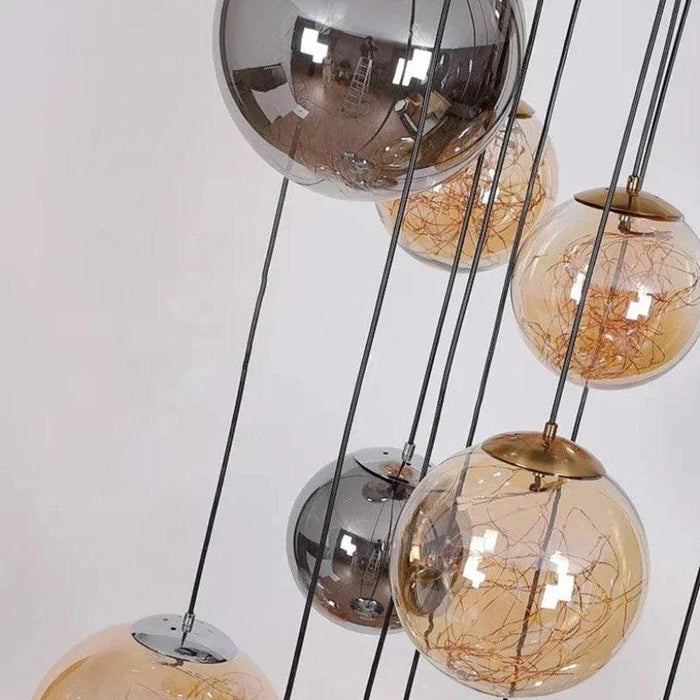 Ayla Bubble Art Contemporary Stairwell Chandelier - DWHOME