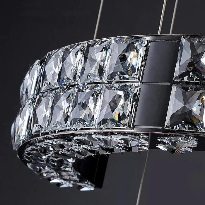Aysha Black Crystal High Ceiling Entryway Light Fixture - DWHOME
