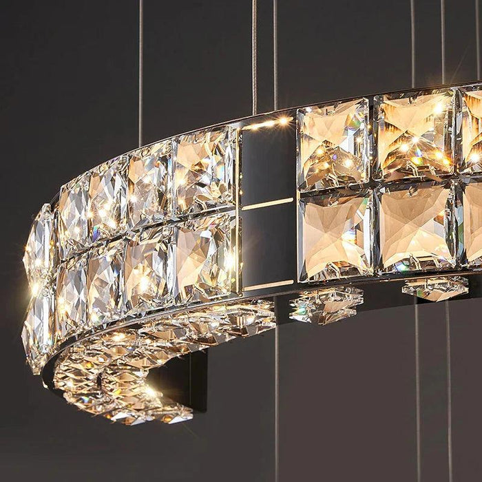 Aysha Black Crystal High Ceiling Entryway Light Fixture - DWHOME
