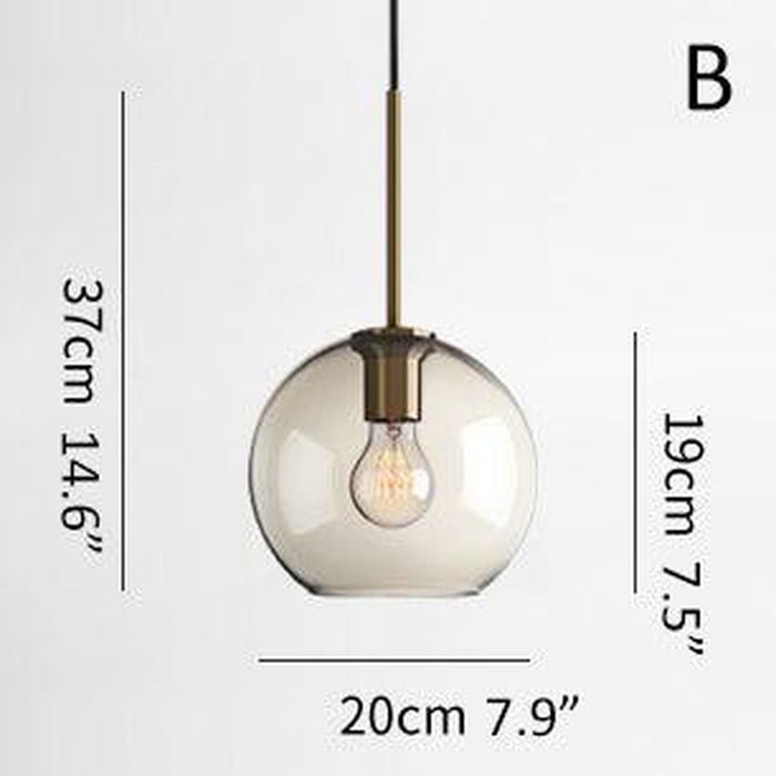 Millow Glass Shade Brass Fitting Pendant Light-DWHOME
