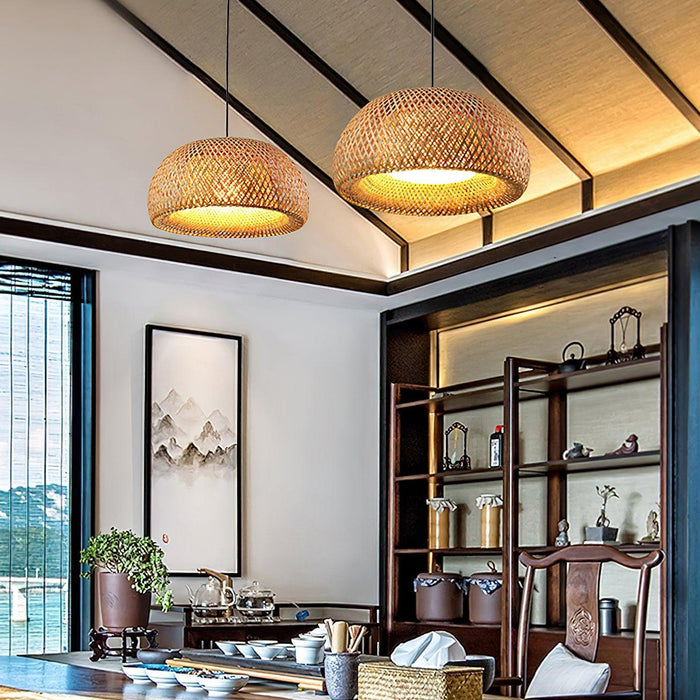 Bamboo Braided Pendant Lamp-DWHOME