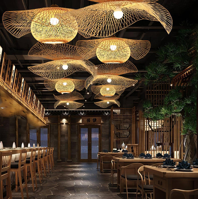 Bamboo Frame Pendant Lamp-DWHOME