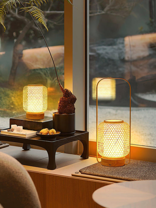 Bamboo Lantern Table Lamp - DWHOME