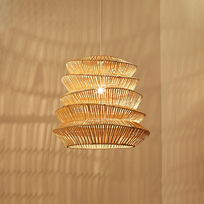 Bamboo Spiral Pendant Lamp-DWHOME