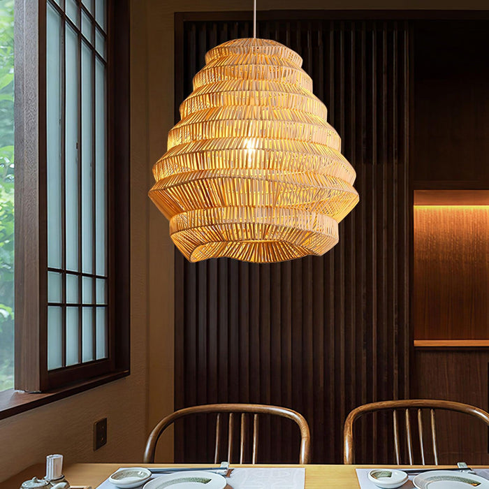 Bamboo Spiral Pendant Lamp-DWHOME