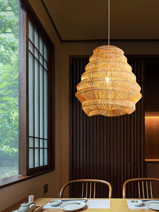 Bamboo Spiral Pendant Lamp-DWHOME