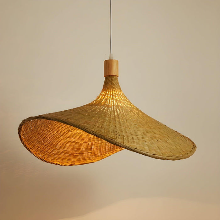 Rattan Weave Hat Pendant Light-DWHOME