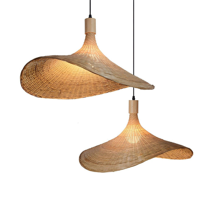 Rattan Weave Hat Pendant Light-DWHOME