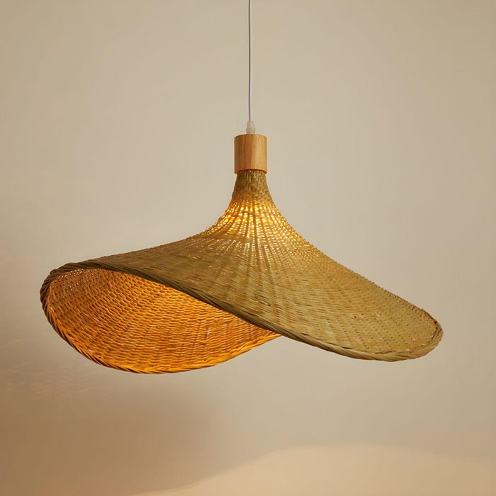 Rattan Weave Hat Pendant Light-DWHOME