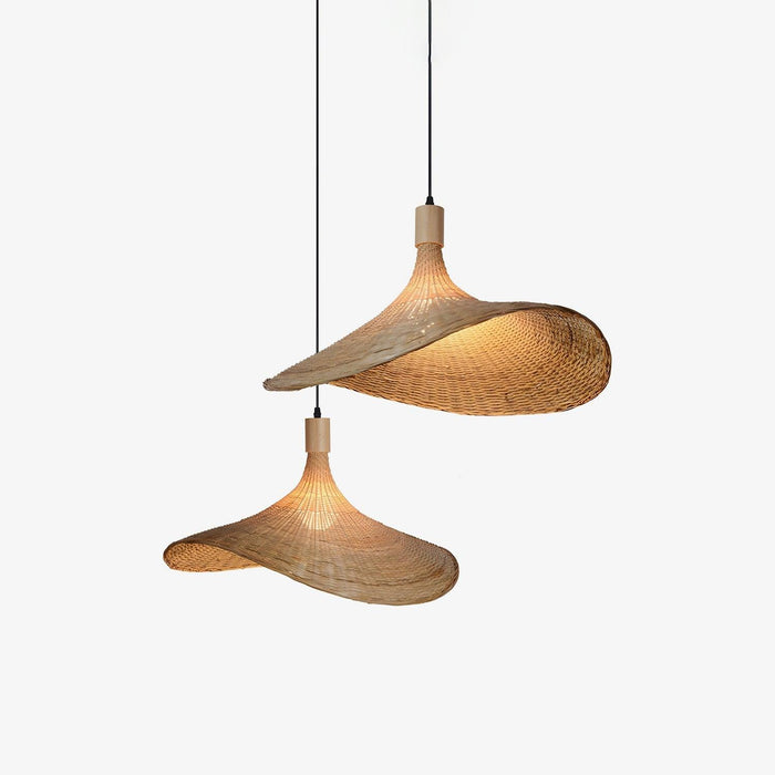 Rattan Weave Hat Pendant Light-DWHOME