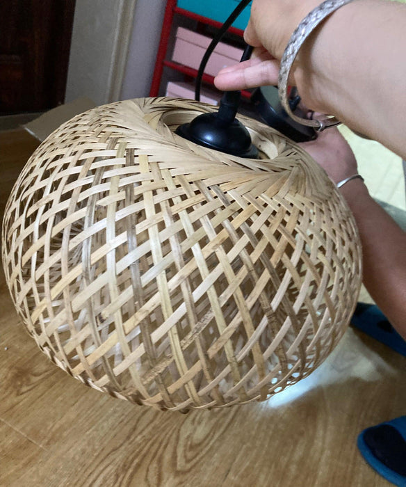 Bamboo Braided Pendant Lamp-DWHOME