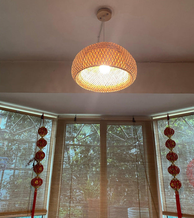 Bamboo Braided Pendant Lamp-DWHOME