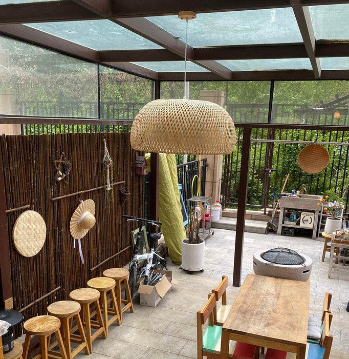 Bamboo Braided Pendant Lamp-DWHOME