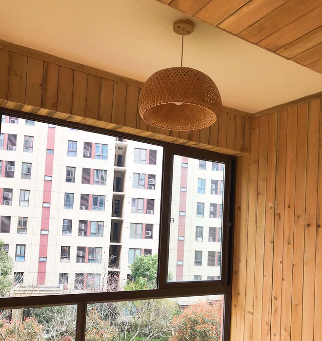 Bamboo Braided Pendant Lamp-DWHOME