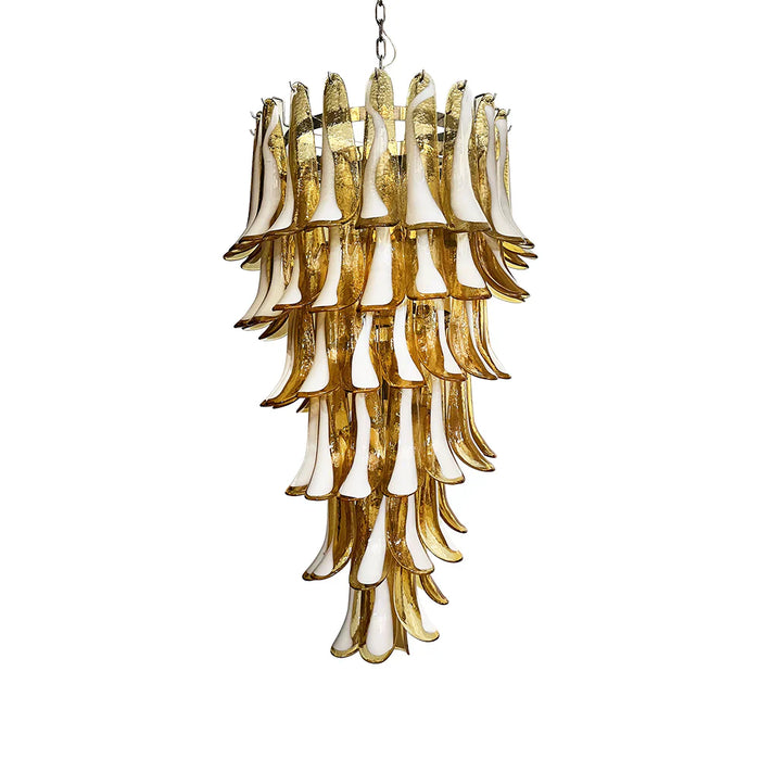 Petals Spiral Murano Amber Chandelier-DWHOME