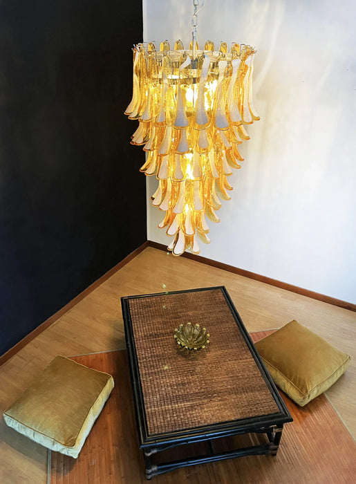 Petals Spiral Murano Amber Chandelier-DWHOME