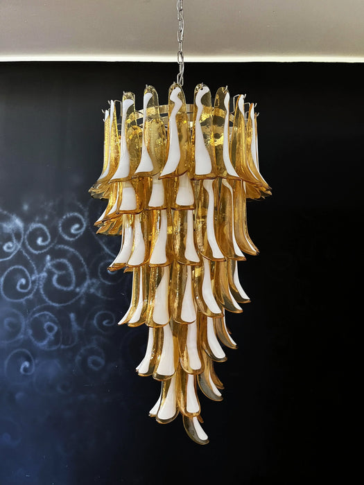 Petals Spiral Murano Amber Chandelier-DWHOME