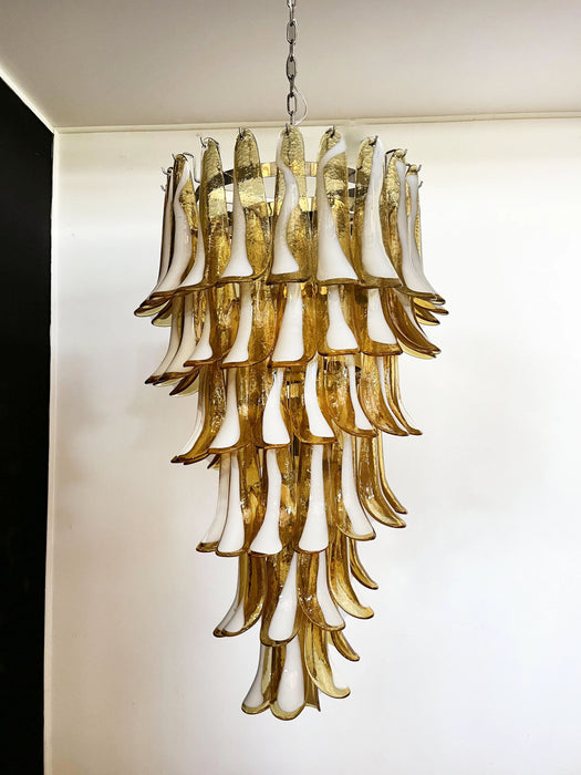 Petals Spiral Murano Amber Chandelier-DWHOME