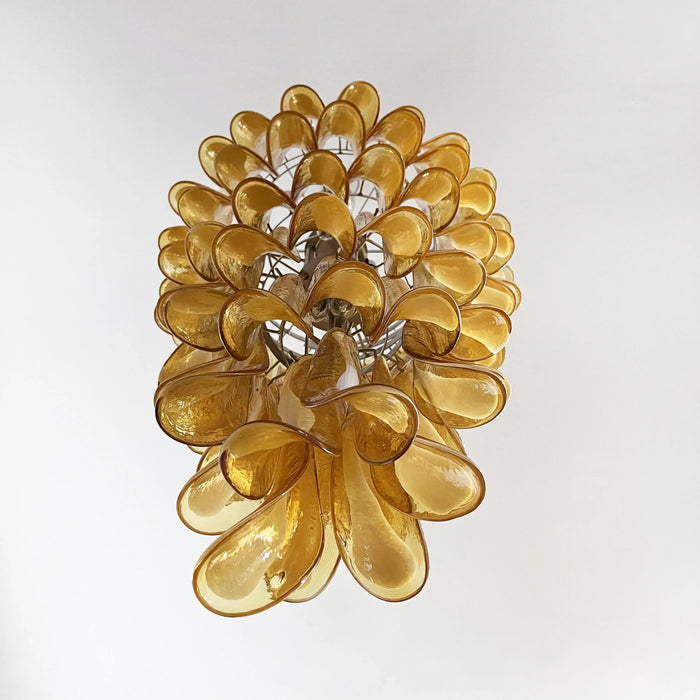 Petals Spiral Murano Amber Chandelier-DWHOME