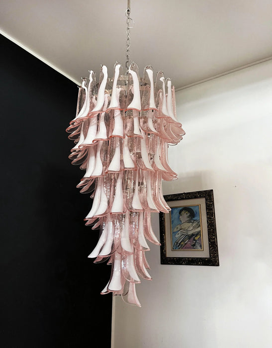 Petals Spiral Murano Pink Chandelier-DWHOME