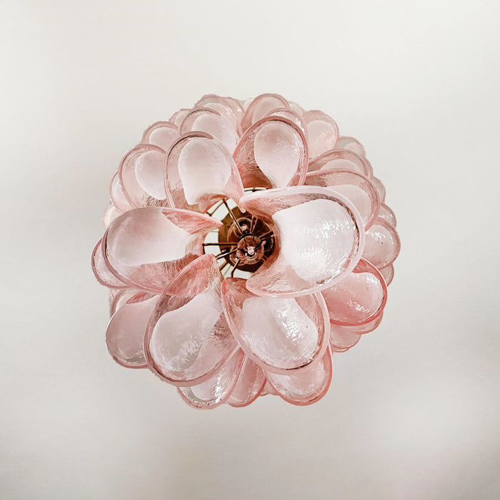 Petals Spiral Murano Pink Chandelier-DWHOME