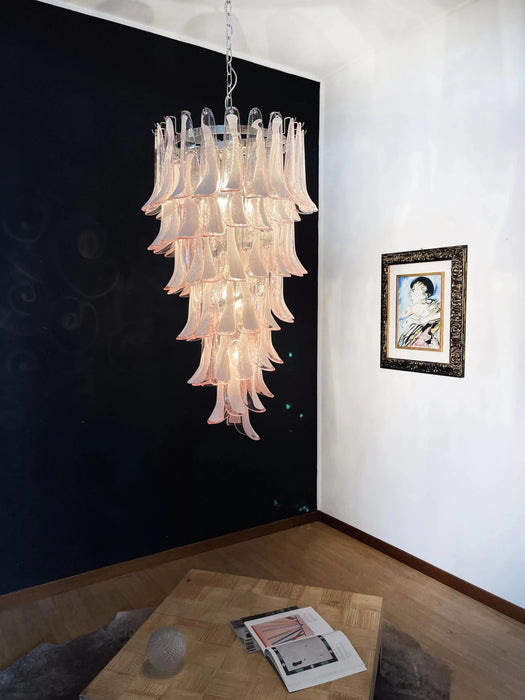 Petals Spiral Murano Pink Chandelier-DWHOME