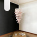Petals Spiral Murano Pink Chandelier-DWHOME