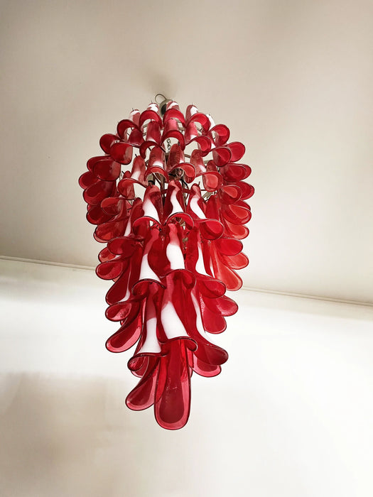Petals Spiral Murano Red Chandelier-DWHOME