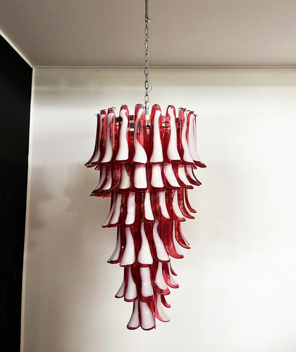 Petals Spiral Murano Red Chandelier-DWHOME
