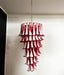 Petals Spiral Murano Red Chandelier-DWHOME