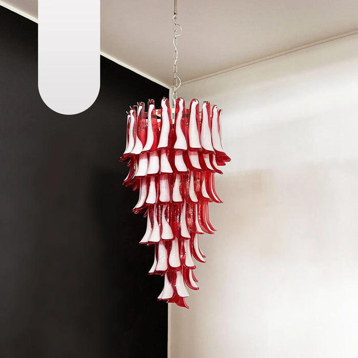 Petals Spiral Murano Red Chandelier-DWHOME