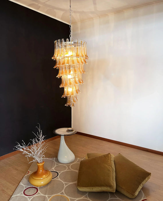 Petals Spiral Murano Transparent Chandelier-DWHOME