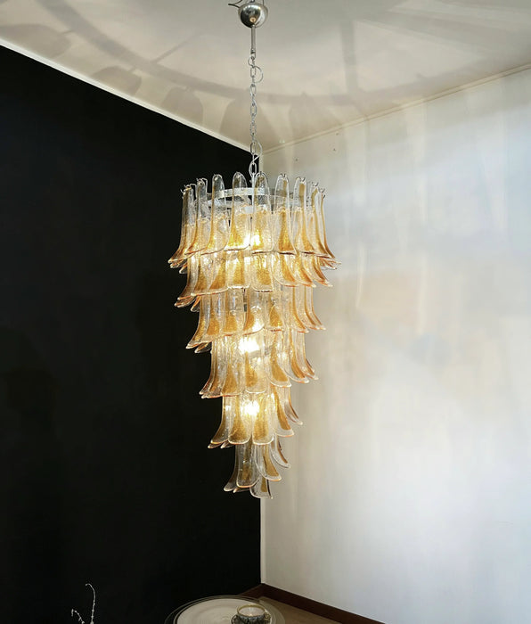 Petals Spiral Murano Transparent Chandelier-DWHOME
