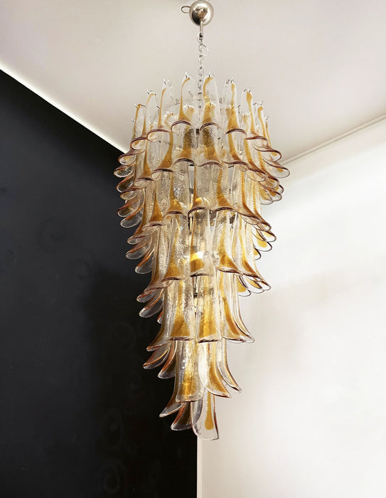 Petals Spiral Murano Transparent Chandelier-DWHOME