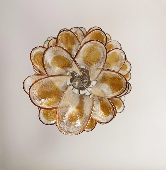 Petals Spiral Murano Transparent Chandelier-DWHOME