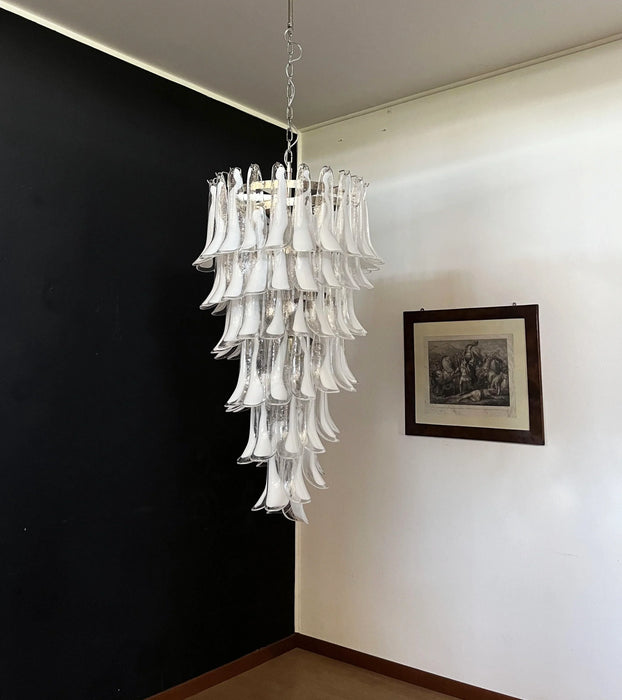 Petals Spiral Murano Transparent Chandelier-DWHOME