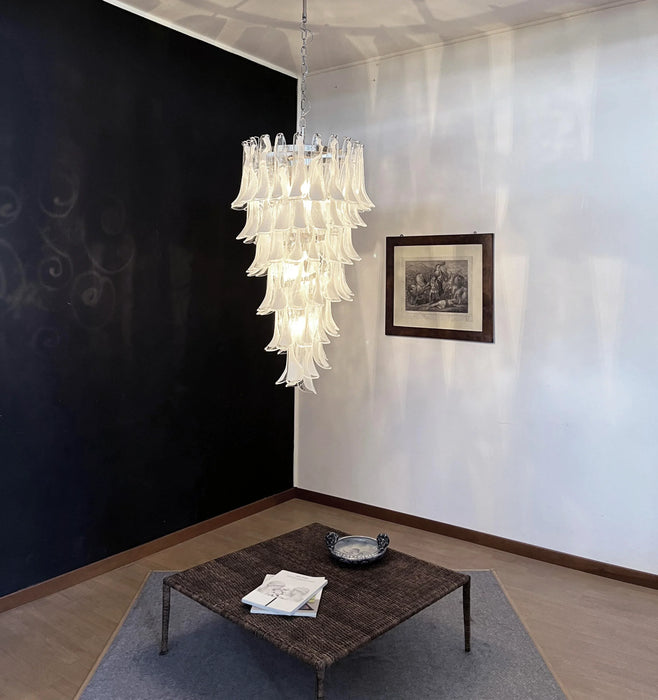 Petals Spiral Murano Transparent Chandelier-DWHOME