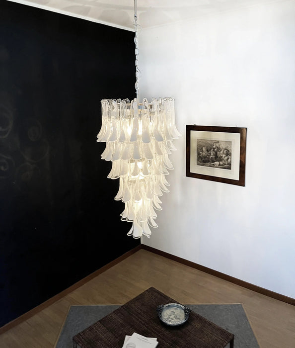 Petals Spiral Murano Transparent Chandelier-DWHOME