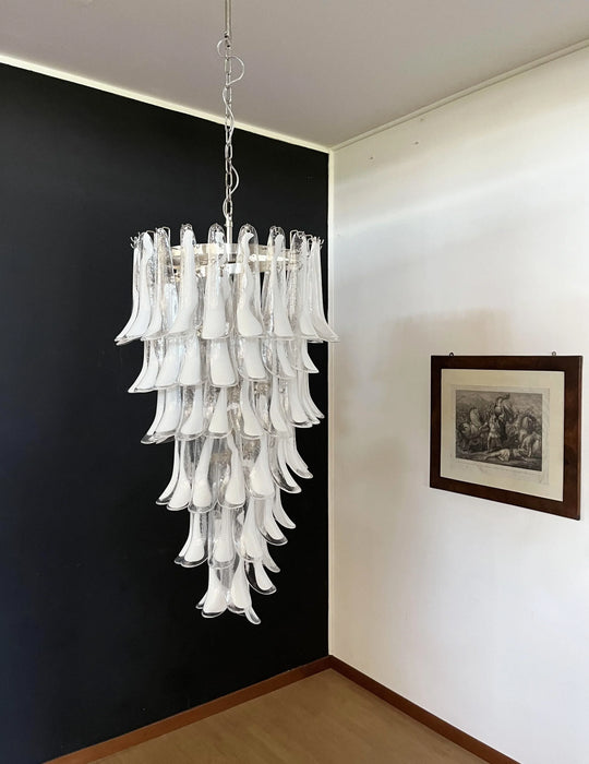 Petals Spiral Murano Transparent Chandelier-DWHOME