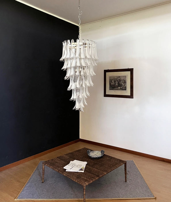 Petals Spiral Murano Transparent Chandelier-DWHOME