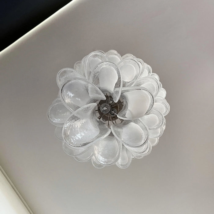 Petals Spiral Murano Transparent Chandelier-DWHOME