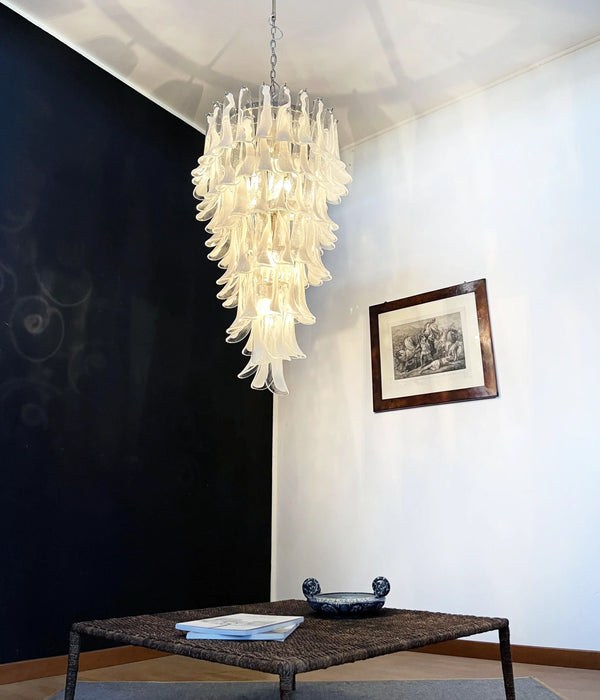 Petals Spiral Murano Transparent Chandelier-DWHOME