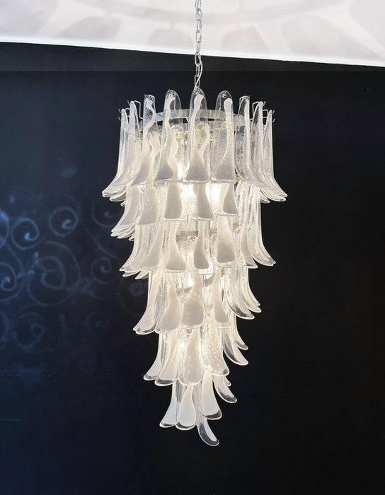 Petals Spiral Murano Transparent Chandelier-DWHOME